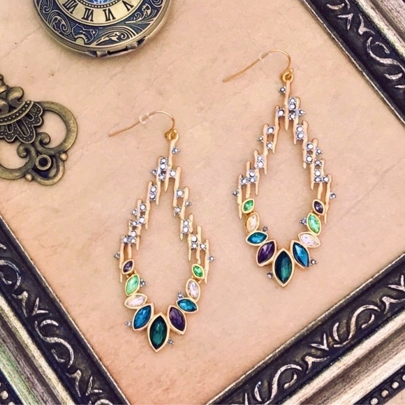 ALEXIS BITTAR • Navette Crystal Spiked Wire Earrings - Picture 5 of 5